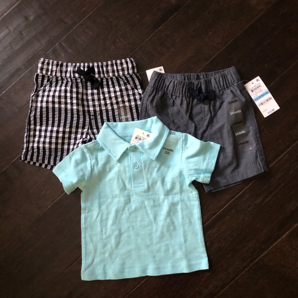 First Impressions Infant Boy Polo Shirt + 2 shorts